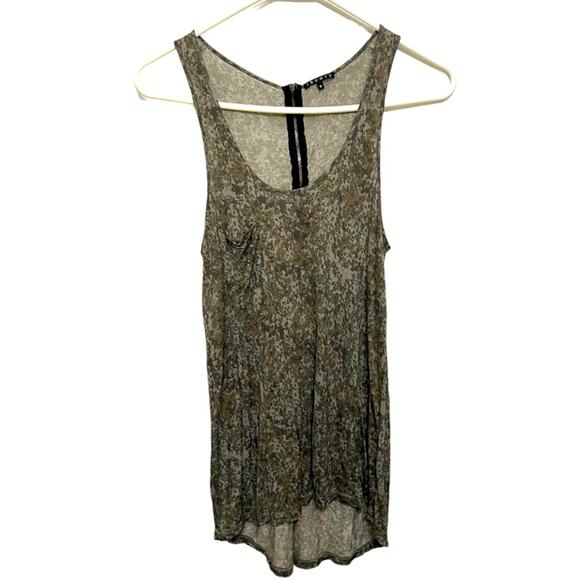 Theory Army Green Camo Zipper Back Viscose Tank - Picture 1 of 6